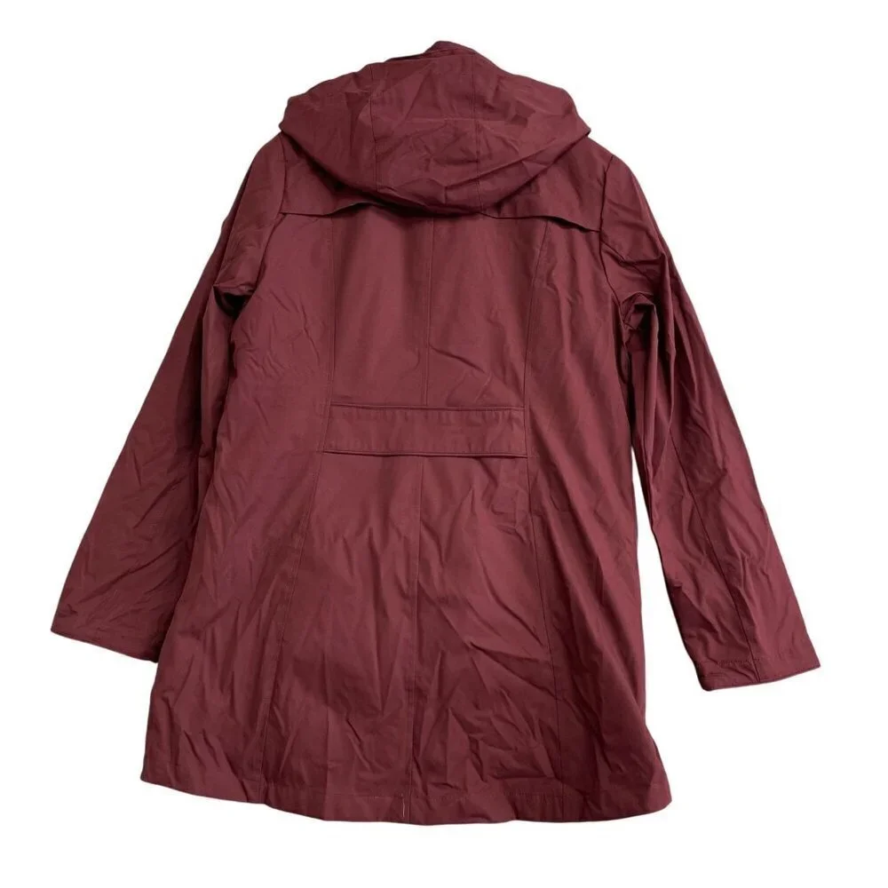 NWOT Lands' End 2 in 1 Jacket Women's S Burgundy Quilted Hooded Parka Coat